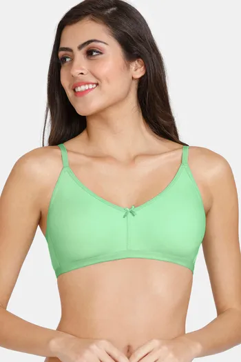Buy Zivame Double Layered Non Wired 3/4th Coverage T-Shirt Bra - Green Ash